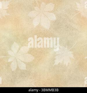 Modèle sans couture avec fond d'art aquarelle et silhouettes légères de feuilles. Style vintage. Illustration d'aquarelle dessinée à la main. Texture pour Banque D'Images