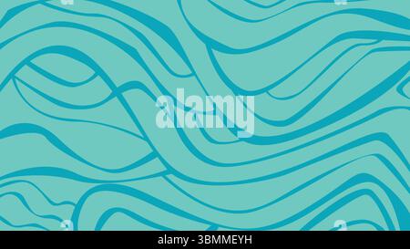 Fond abstrait d'ondes fluides cyan Illustration de Vecteur