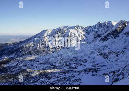 Vues de Kasprowy Wierch dans le parc national des Tatras, Pologne Banque D'Images