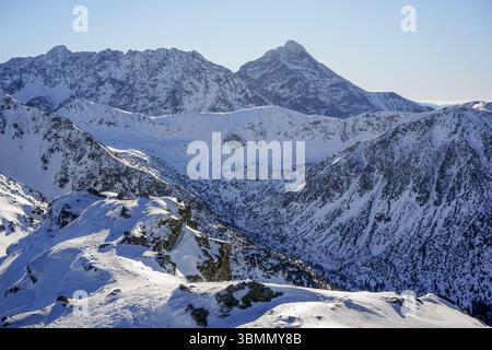Vues de Kasprowy Wierch dans le parc national des Tatras, Pologne Banque D'Images
