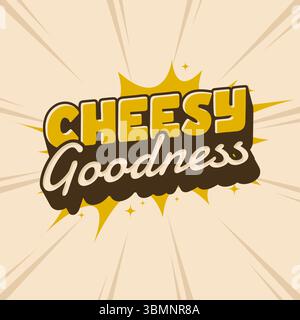 Texte amusant et explosif qui crie une délicieuse énergie de pizza Illustration de Vecteur