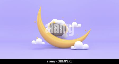 Les fêtes officielles de l'EID al-Adha qui sont célébrées au sein de l'Islam. 3D illustrateur d'Eid al-Adha Banque D'Images