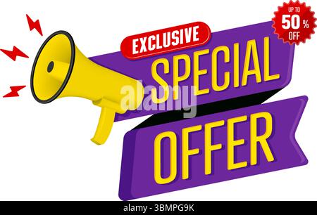 Illustration du logo de l'offre spéciale exclusive Illustration de Vecteur
