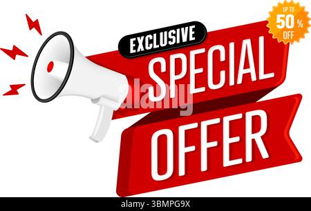 Illustration du logo de l'offre spéciale exclusive Illustration de Vecteur