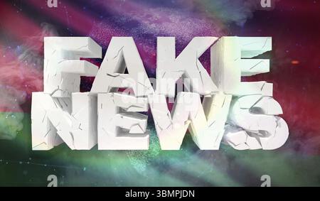 Illustration 3D du concept de fake news avec le drapeau de fond de Biélorussie Banque D'Images