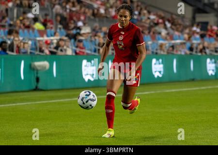 Toronto, Canada. 27 juin 2025. Jade Rose du Canada est vu en action lors d’un match amical international entre le Canada et le Costa Rica à BMO Field. Note finale : 4-1 pour canada crédit : SOPA images Limited/Alamy Live News Banque D'Images