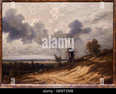 Paysage avec moulin, Georges Michel (1763-1843), musée Thyssen Bornemisza, Madrid, Espagne Banque D'Images