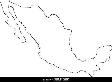 Carte vectorielle du Mexique isolée sur fond transparent, carte détaillée du Mexique Illustration de Vecteur
