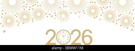 2026 conception de fond de bonne année. Carte de vœux, bannière, affiche. Illustration vectorielle Illustration de Vecteur