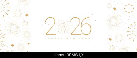 2026 conception de fond de bonne année. Carte de vœux, bannière, affiche. Illustration vectorielle Illustration de Vecteur