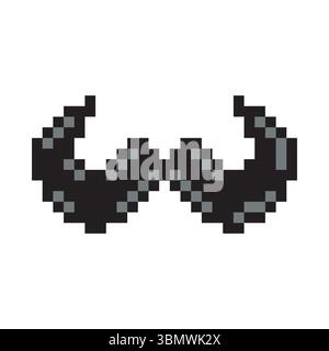 Moustache avec design pixel art. Illustration de Vecteur