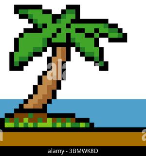 Palmier dans le style pixel art Illustration de Vecteur