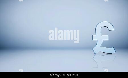 3d signe de la livre sterling (gbp) monnaie du Royaume-uni (UK). Concept de prix Euro dans le marché boursier u.k Banque D'Images