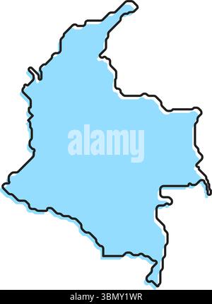 Une carte stylisée simple du pays de Colombie. Carte de pays stylisée moderne pour les infographies. Illustration de Vecteur