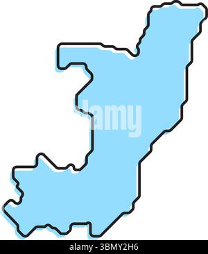 Une carte stylisée simple du pays de la République du Congo. Carte de pays stylisée moderne pour les infographies. Illustration de Vecteur
