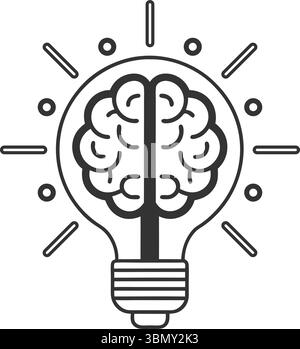 Icône d'ampoule de cerveau symbolisant l'innovation et les idées créatives Illustration de Vecteur
