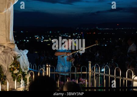 Marija Pavlovic Lunetti, l'une des six visionnaires sur le site où la Vierge Marie serait apparue dans une apparition à Medjugorje. Banque D'Images