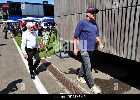 Spielberg, Autriche. 29 juin 2025. (De gauche à droite) : Bernie Ecclestone (GBR) et Gerhard Berger (AUT). 29.06.2025. Championnat du monde de formule 1, Rd 11, Grand Prix d'Autriche, Spielberg, Autriche, jour de la course. Le crédit photo devrait se lire : XPB/Alamy Live News. Banque D'Images