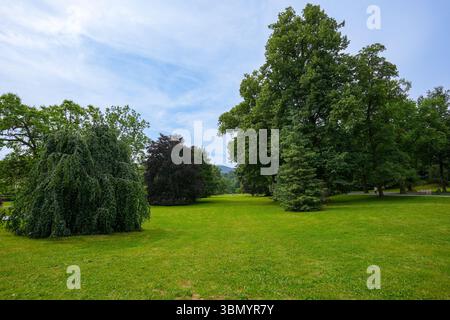 Le Lichtentaler Allee dans les jardins du spa de Baden Baden. Baden Wuerttemberg, Allemagne, Europe Banque D'Images