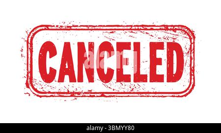 'Timbre annulé : texte rouge grunge annulé, marque d'annulation, conception de timbre de texte' Illustration de Vecteur