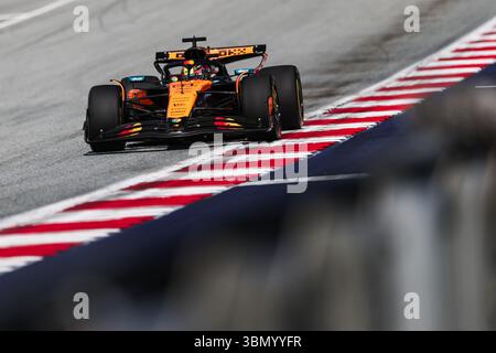 81 PIASTRI Oscar (AUS), McLaren F1 Team MCL39, action lors du Formula 1 MSC Cruises Austrian Grand Prix 2025, 11ème manche du Championnat du monde FIA de formule 1 2025 du 27 au 29 juin 2025 sur le Red Bull Ring, à Spielberg, Autriche Banque D'Images