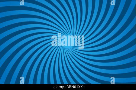 Un modèle pour les bandes dessinées de dessin animé. Rayons courbes bleus pour bandes dessinées sur fond bleu. Illustration de Vecteur