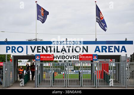 Hvidovre, Danemark. 28 juin 2025. L'entrée de la Pro ventilation Arena à Hvidovre. Banque D'Images