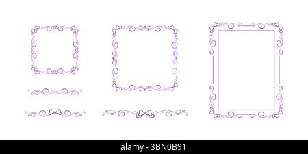 Ensemble de cadres d'arc coquette, séparateurs vintage Illustration de Vecteur