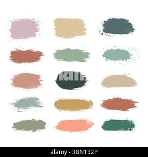 Brosses. Traits peints dessinés à la main, boîte. Cadres de peinture à texture colorée. Éléments de stylo grunge, formes de marqueur. Abstrait brosse les cadres pour le texte, la bannière Illustration de Vecteur