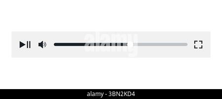 Lecteur vidéo réduite bar ou le panneau de commande du lecteur audio Illustration de Vecteur