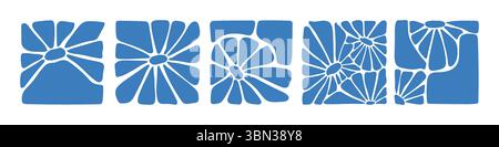 Motif nature avec fleurs Bloom Daisy à Matisse Illustration de Vecteur