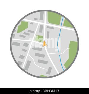 Interface utilisateur cercle MiniMap Illustration de Vecteur