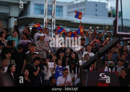 Oulan-Bator, Mongolie. 29 juin 2025. Finale de la Coupe du monde féminine FIBA 3x3 2025 entre les Nederland et la Mongolie sur la place Sukhbaatar. Crédit : L.Enkh-Orgil. Banque D'Images