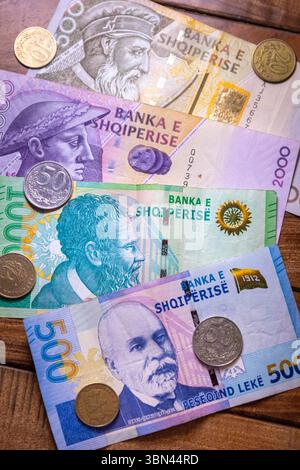 Lek, unité monétaire de l'Albanie Banque D'Images