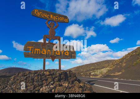 Espagne, Îles Canaries, Lanzarote, parc Timanfaya Banque D'Images