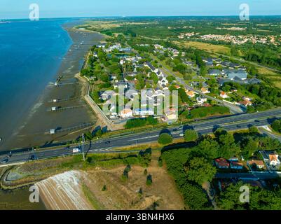 Pays de la Loire, Loire-Atlantique, Saint-Brevin-les-Pins. Pont Saint-Nazaire Banque D'Images