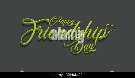 Affiche colorée de typographie Happy Friendship Day avec des icônes amusantes et un design vectoriel ludique. Illustration de Vecteur