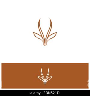 Outline style Antelope animal Modern logo icône modèle de conception plat. illustration vectorielle Illustration de Vecteur