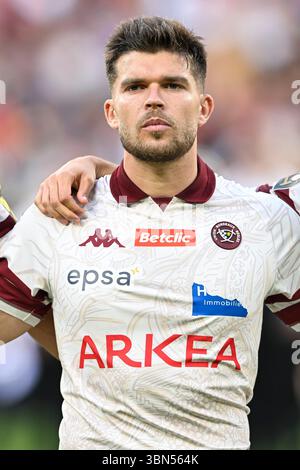 Paris, France. 28 juin 2025. Matthieu Jalibert lors de la finale du Top 14 de rugby à xv français stade Toulousain de Toulouse VS Union Bordeaux Begles UBB au stade de France à Paris, France le 28 juin 2025. Crédit : Victor Joly/Alamy Live News Banque D'Images