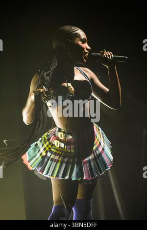 Somerset, Royaume-Uni. 28 juin 2025. Doechii se produit au Glastonbury Festival à Worthy Farm dans le Somerset. Le crédit photo devrait se lire comme suit : Matt Crossick/Empics/Alamy Live News Banque D'Images