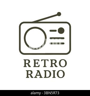 Une icône de radio rétro simple mais élégante capturant l'essence de la diffusion vintage Illustration de Vecteur
