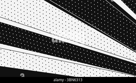 Un fond abstrait noir et blanc. Une toile de fond élégante avec des formes géométriques diagonales en noir et blanc. Un arrière-plan gris en pointillés. Illustration de Vecteur