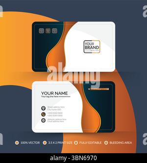 Modèle moderne de carte de visite créative et de luxe Illustration de Vecteur