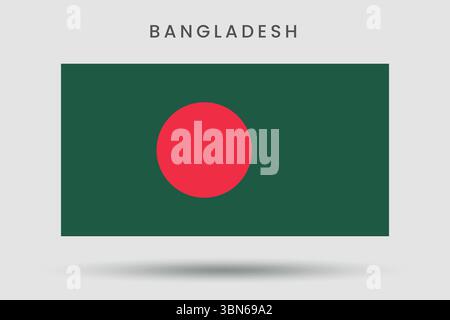Drapeau de vague du Bangladesh sous la forme d'un bouton. Illustration de Vecteur