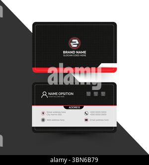 Mise en page simple et moderne de carte de visite avec des formes futuristes, carte de visite personnelle, carte de nom, illustration vectorielle de carte d'identité Illustration de Vecteur