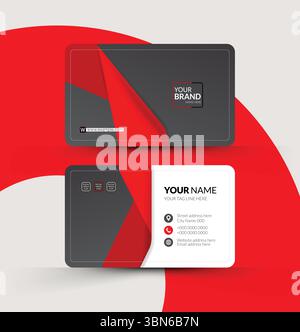 Carte de visite moderne et élégante. Conception personnelle de modèle de carte de visite sombre et blanche, conception de carte d'identité d'entreprise Illustration de Vecteur