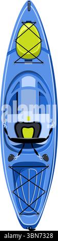 Kayak Boat single sit-in dans l'illustration vectorielle de technique plate Illustration de Vecteur