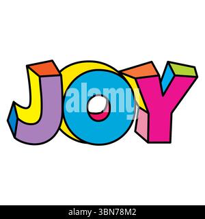 JOY Letter logo illustration vectorielle colorée de conception ludique Illustration de Vecteur