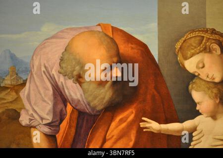 Sainte famille avec peinture de Sainte Anne (détail) Banque D'Images