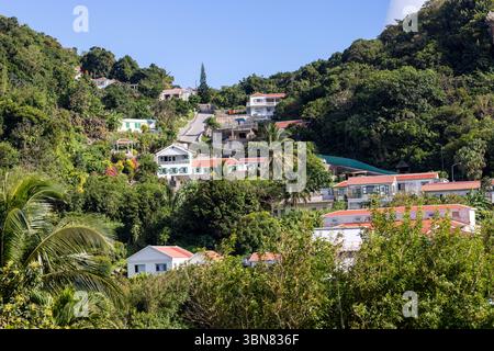 Vue de Windwardside sur l'île caribéenne de Saba, petites Antilles Banque D'Images